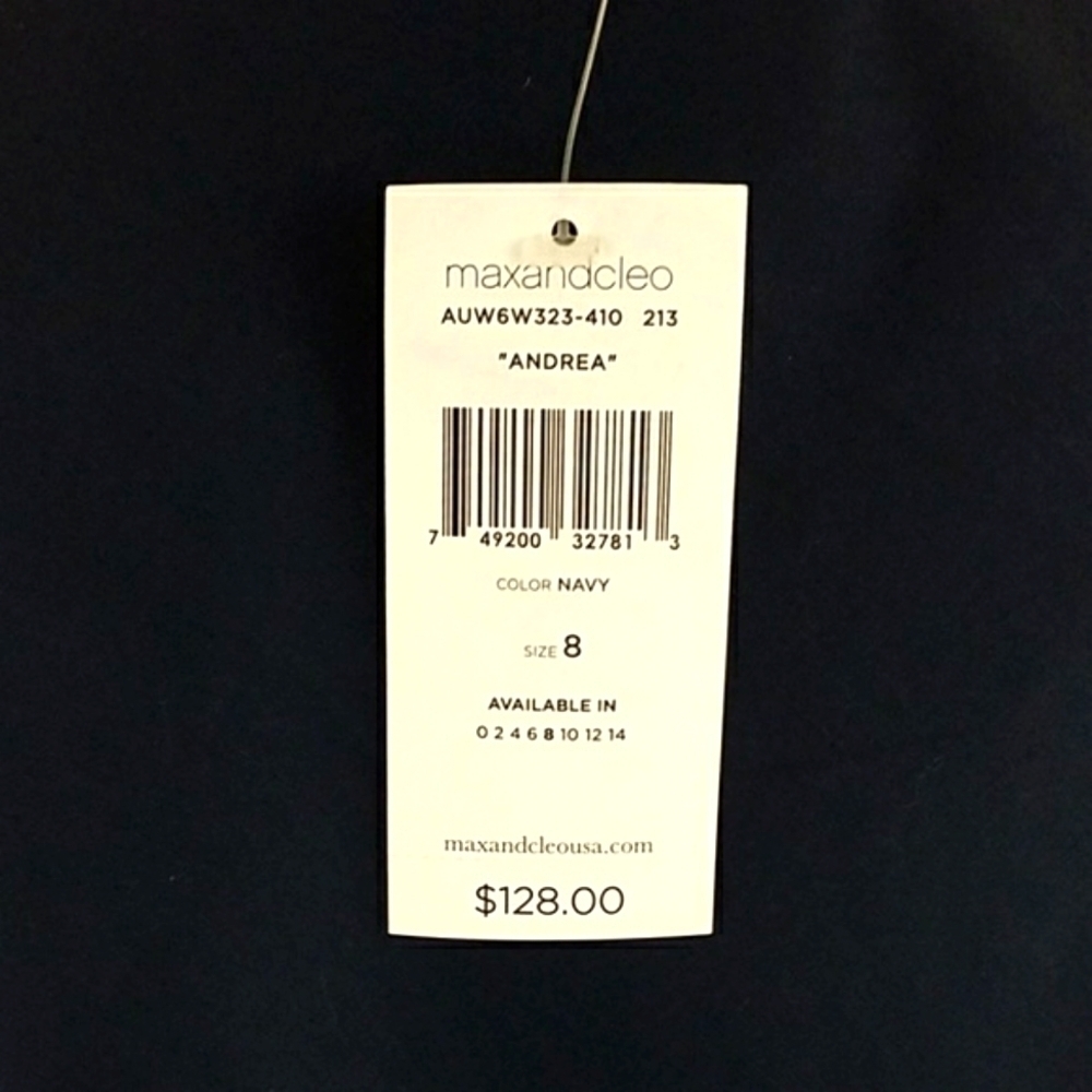 Max and Cleo~Sz 8~Navy Blue Ruffle Dress NWT. - Picture 3 of 11